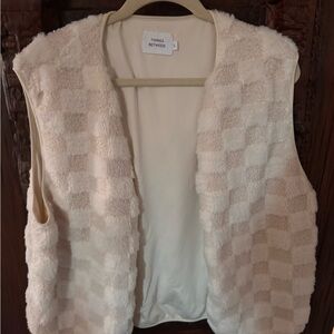 Things Between Cream and Tan Faux Fur Vest size L